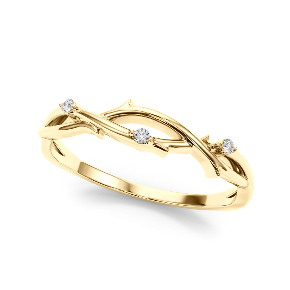 Nature Inspired Twisting Half Eternity Ring in 10K/14K gold and platinum with certified lab-grown or natural diamonds