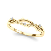 Nature Inspired Twisting Half Eternity Ring in 10K/14K gold and platinum with certified lab-grown or natural diamonds