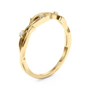 Nature Inspired Twisting Half Eternity Ring in Gold & Platinum
