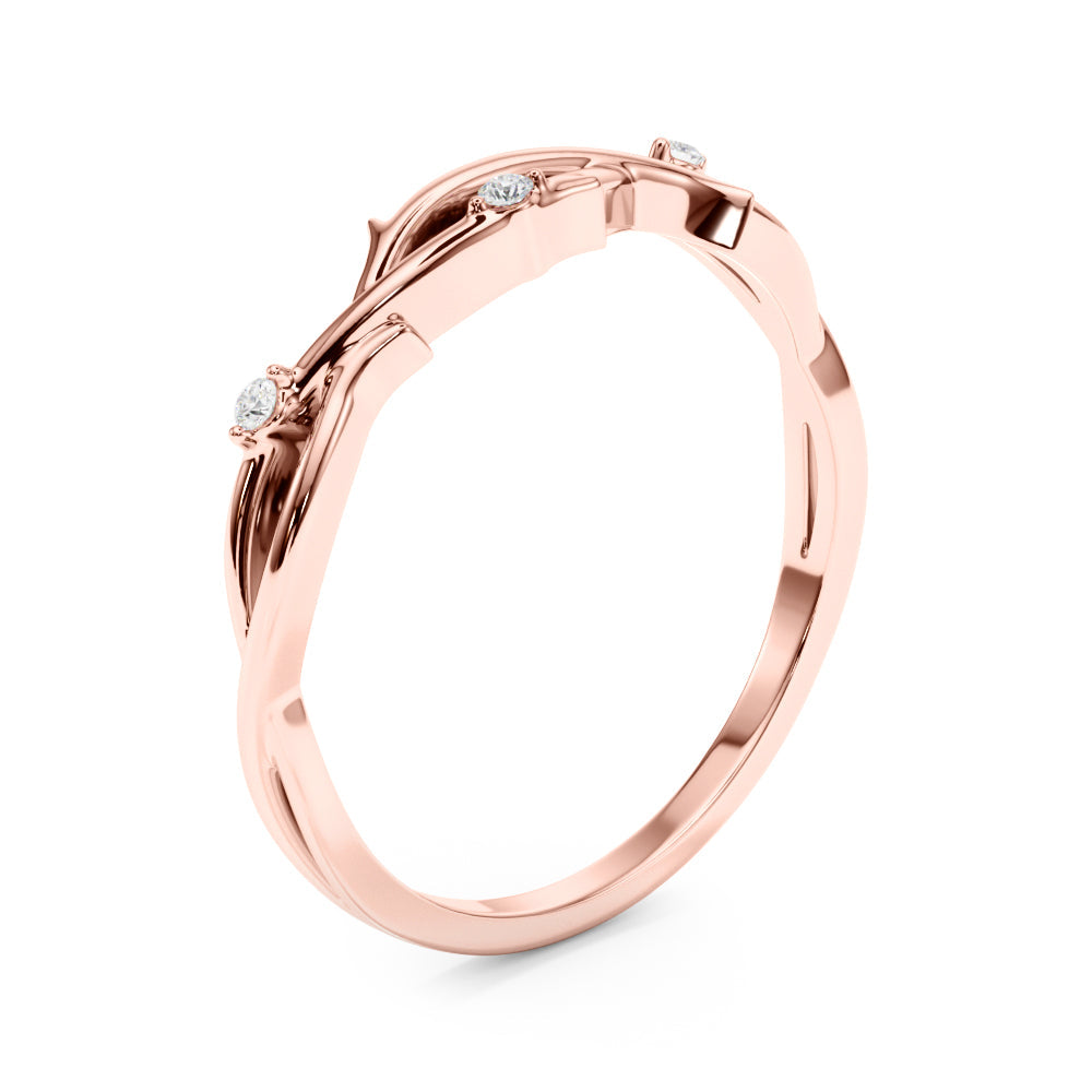 Nature Inspired Twisting Half Eternity Ring in Gold & Platinum