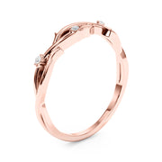 Nature Inspired Twisting Half Eternity Ring in Gold & Platinum