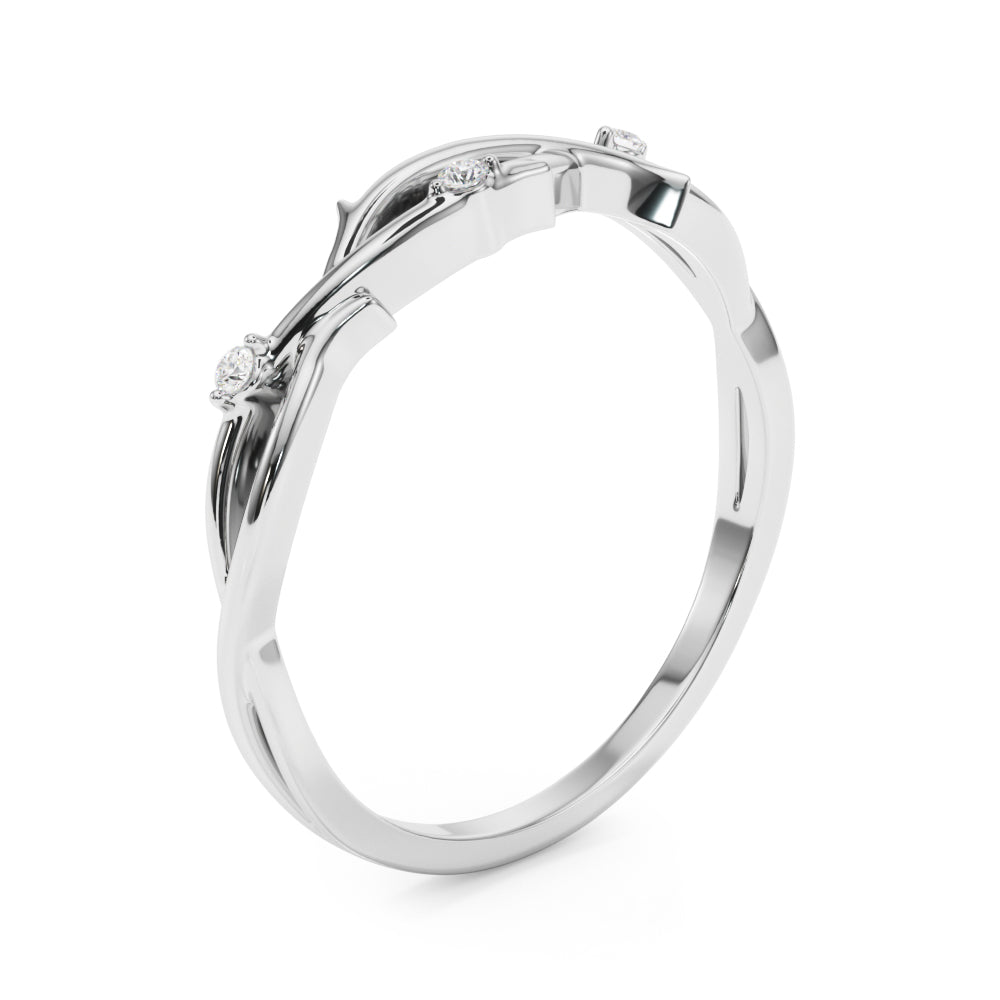 Nature Inspired Twisting Half Eternity Ring in Gold & Platinum