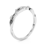 Nature Inspired Twisting Half Eternity Ring in Gold & Platinum