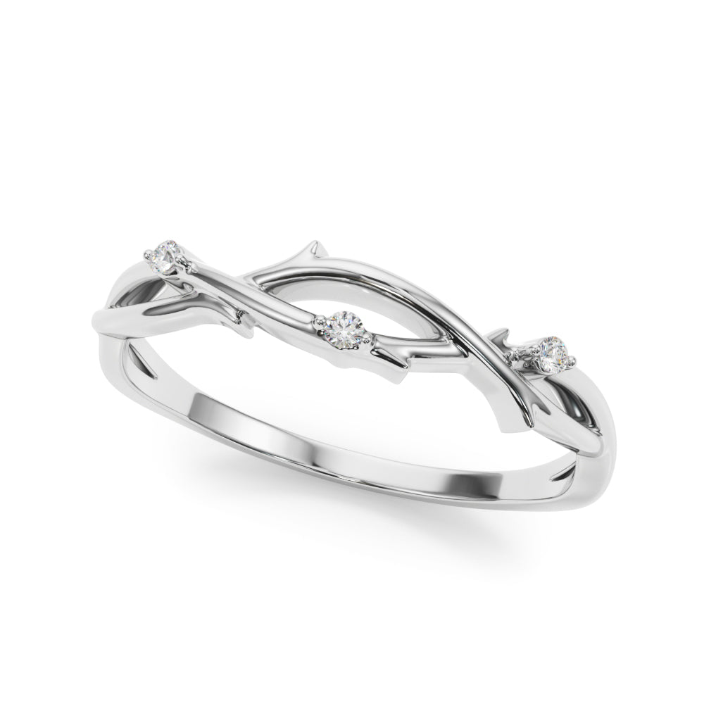 Nature Inspired Twisting Half Eternity Ring in Gold & Platinum