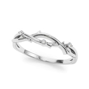 Nature Inspired Twisting Half Eternity Ring in Gold & Platinum