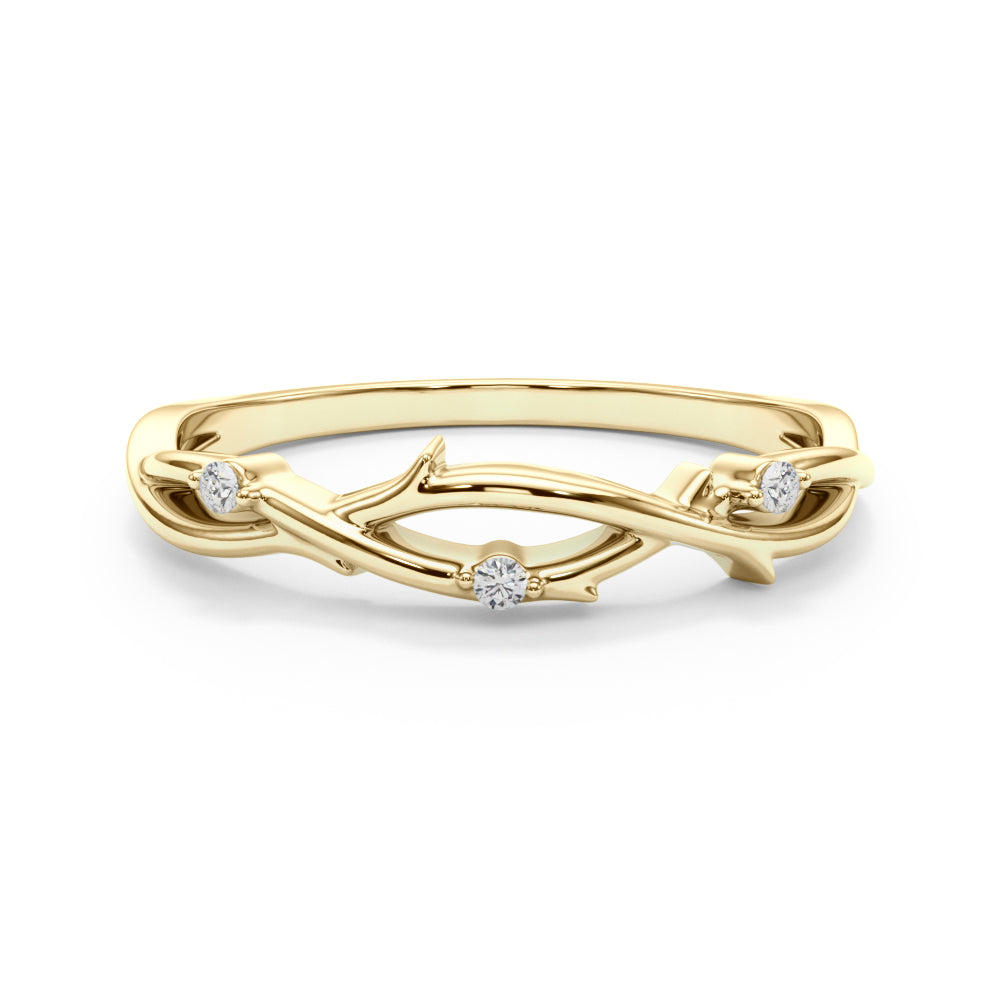 Nature Inspired Twisting Half Eternity Ring in Gold & Platinum