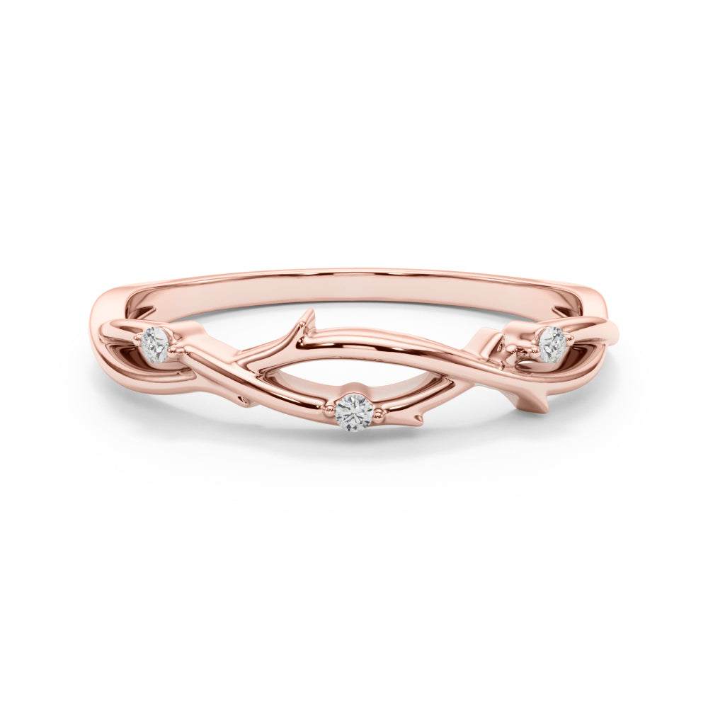 Nature Inspired Twisting Half Eternity Ring in Gold & Platinum