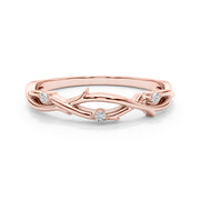Nature Inspired Twisting Half Eternity Ring in Gold & Platinum
