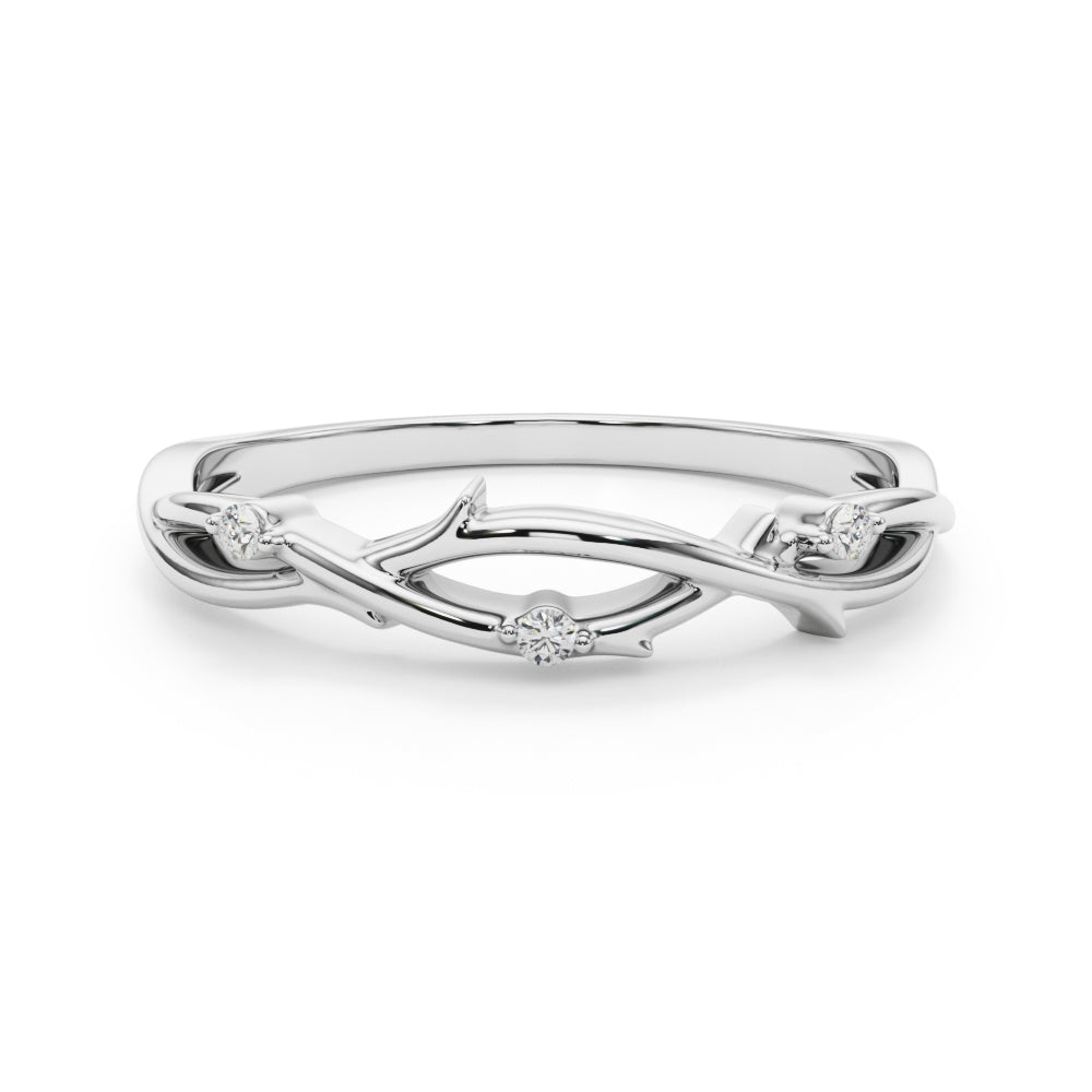 Nature Inspired Twisting Half Eternity Ring in Gold & Platinum