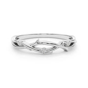 Nature Inspired Twisting Half Eternity Ring in Gold & Platinum