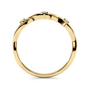 Nature Inspired Twisting Half Eternity Ring in Gold & Platinum