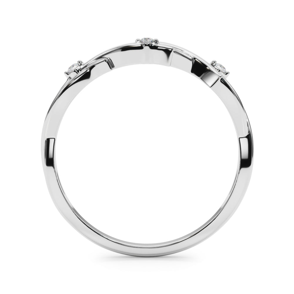 Nature Inspired Twisting Half Eternity Ring in Gold & Platinum