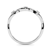Nature Inspired Twisting Half Eternity Ring in Gold & Platinum
