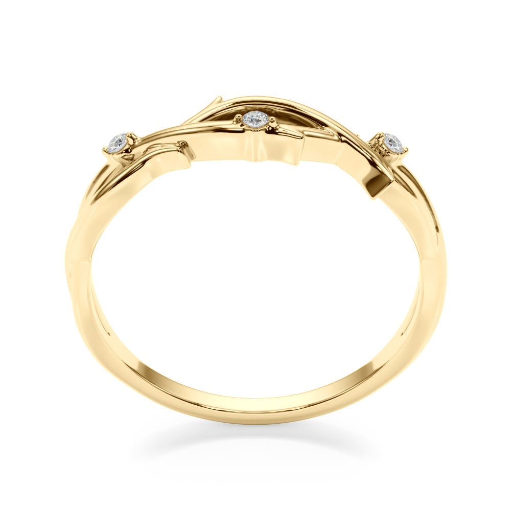 Nature Inspired Twisting Half Eternity Ring in Gold & Platinum