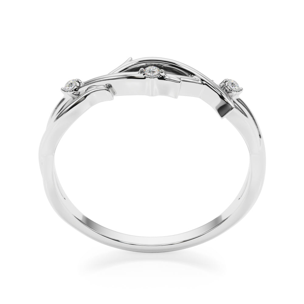 Nature Inspired Twisting Half Eternity Ring in Gold & Platinum