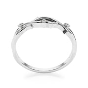 Nature Inspired Twisting Half Eternity Ring in Gold & Platinum