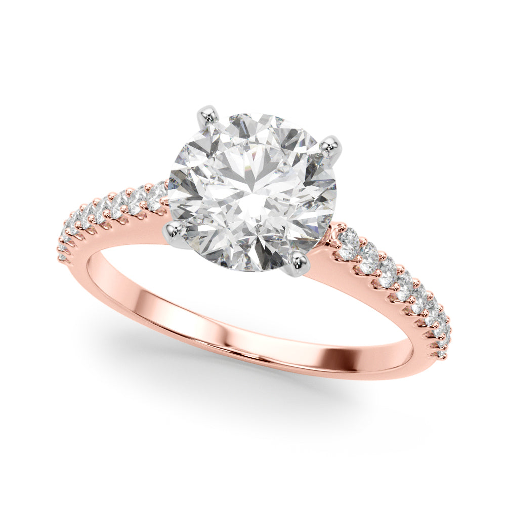 Adored Remount Ring Round Diamond Engagement Ring in 10K/14K gold and platinum with certified lab-grown or natural diamonds