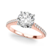 Adored Remount Ring Round Diamond Engagement Ring in 10K/14K gold and platinum with certified lab-grown or natural diamonds