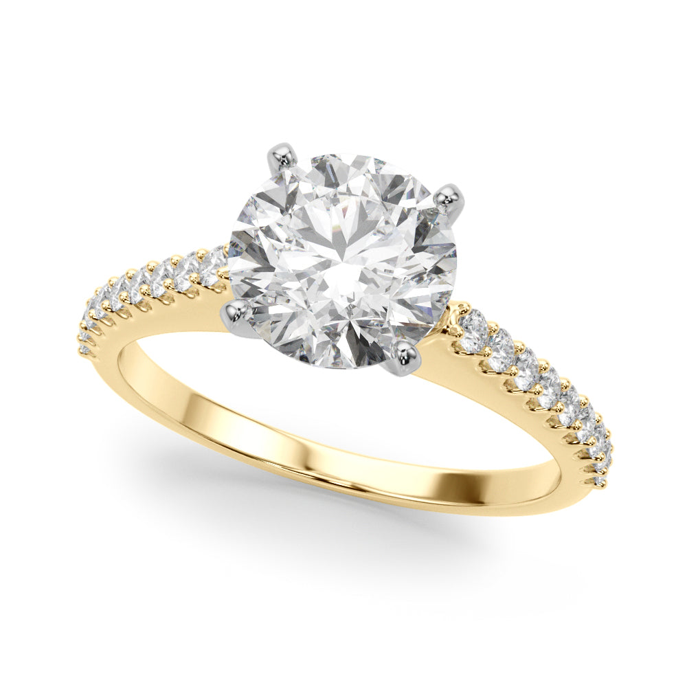 Adored Remount Ring Round Diamond Engagement Ring in 10K/14K gold and platinum with certified lab-grown or natural diamonds