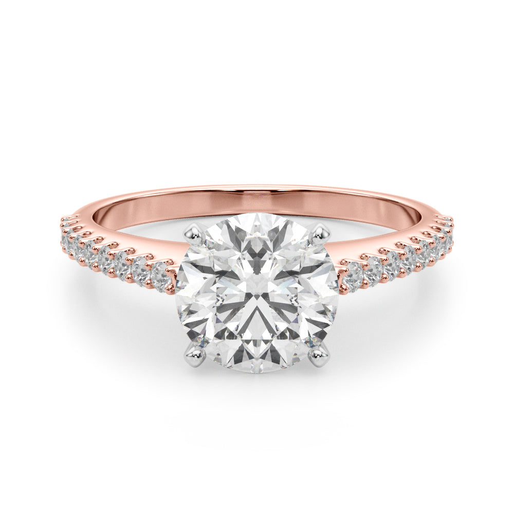 Adored Remount Ring Round Diamond Engagement Ring in 10K/14K gold and platinum with certified lab-grown or natural diamonds