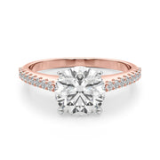 Adored Remount Ring Round Diamond Engagement Ring in 10K/14K gold and platinum with certified lab-grown or natural diamonds