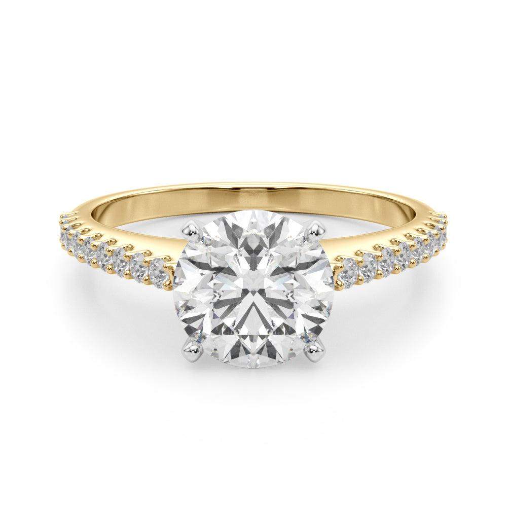 Adored Remount Ring Round Diamond Engagement Ring in 10K/14K gold and platinum with certified lab-grown or natural diamonds