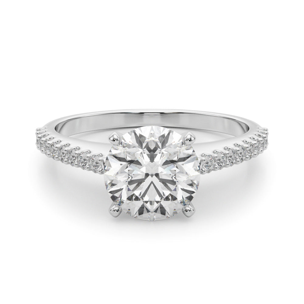Adored Remount Ring Round Diamond Engagement Ring in 10K/14K gold and platinum with certified lab-grown or natural diamonds
