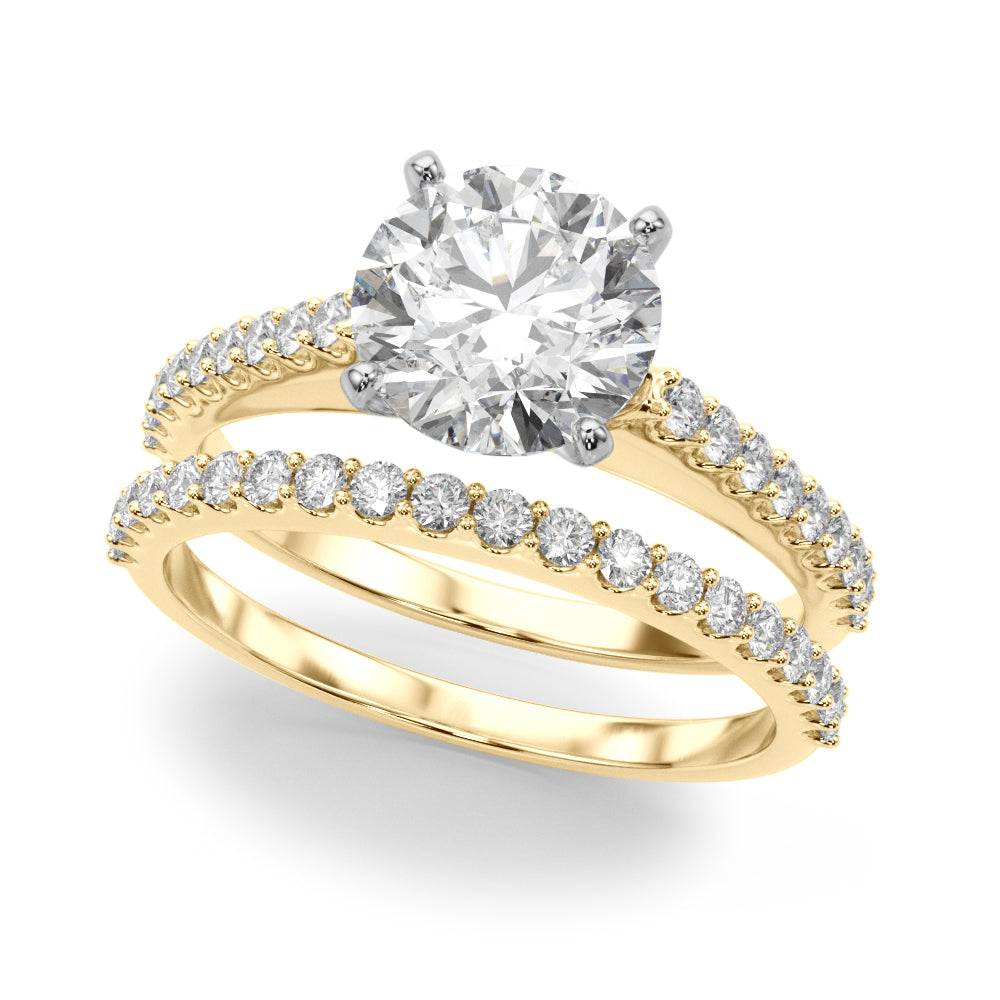 Adored Remount Ring Round Diamond Engagement Ring in 10K/14K gold and platinum with certified lab-grown or natural diamonds