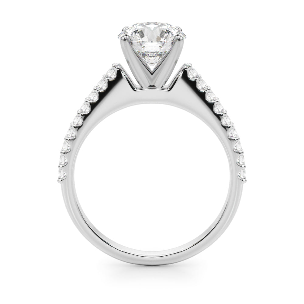 Adored Remount Ring Round Diamond Engagement Ring in 10K/14K gold and platinum with certified lab-grown or natural diamonds