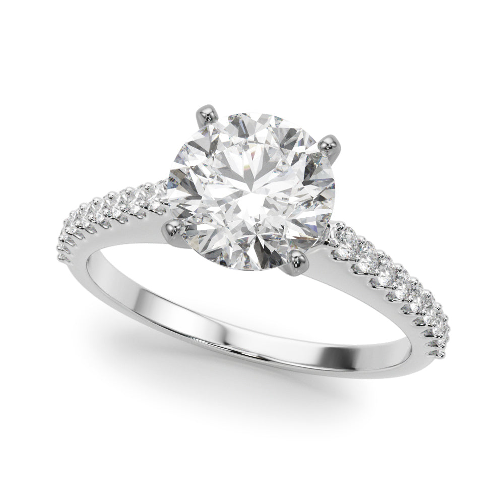 Adored Remount Ring Round Diamond Engagement Ring in 10K/14K gold and platinum with certified lab-grown or natural diamonds