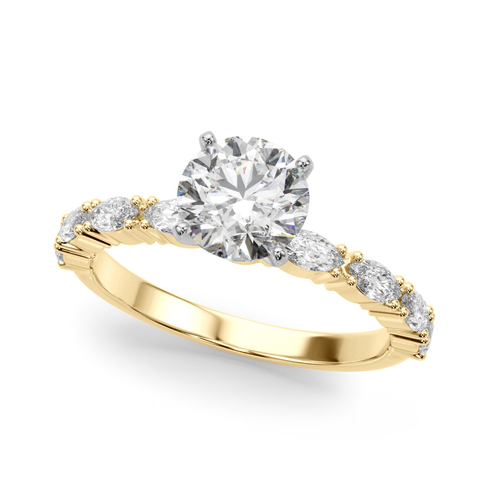 Noble Remountring Marquise Diamond Engagement Ring in 10K/14K gold and platinum with certified lab-grown or natural diamonds