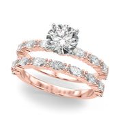 Noble Remountring Marquise Diamond Engagement Ring in 10K/14K gold and platinum with certified lab-grown or natural diamonds