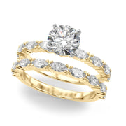 Noble Remountring Marquise Diamond Engagement Ring in 10K/14K gold and platinum with certified lab-grown or natural diamonds
