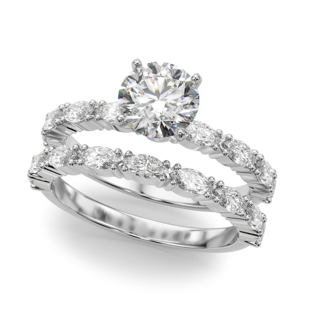 Noble Remountring Marquise Diamond Engagement Ring in 10K/14K gold and platinum with certified lab-grown or natural diamonds