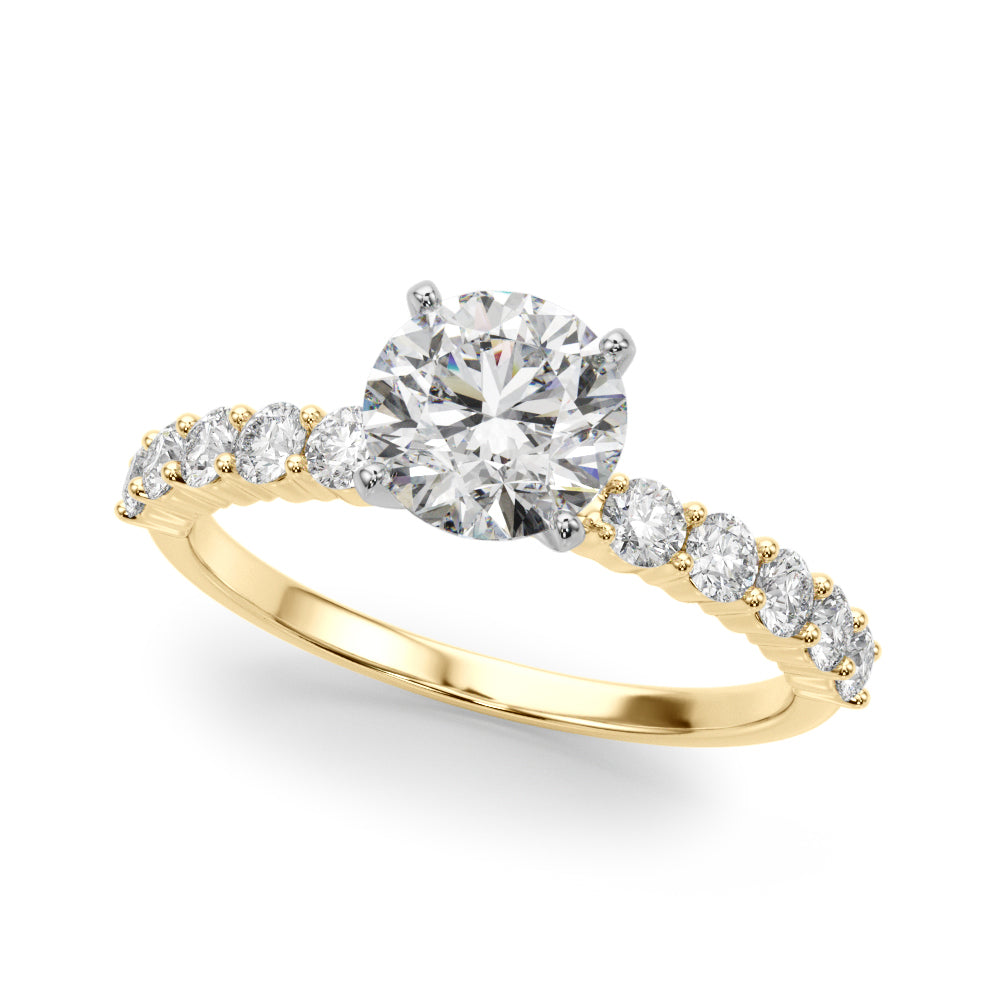 Radiant Remount Ring Round Diamond Engagement Ring in 10K/14K gold and platinum with certified lab-grown or natural diamonds