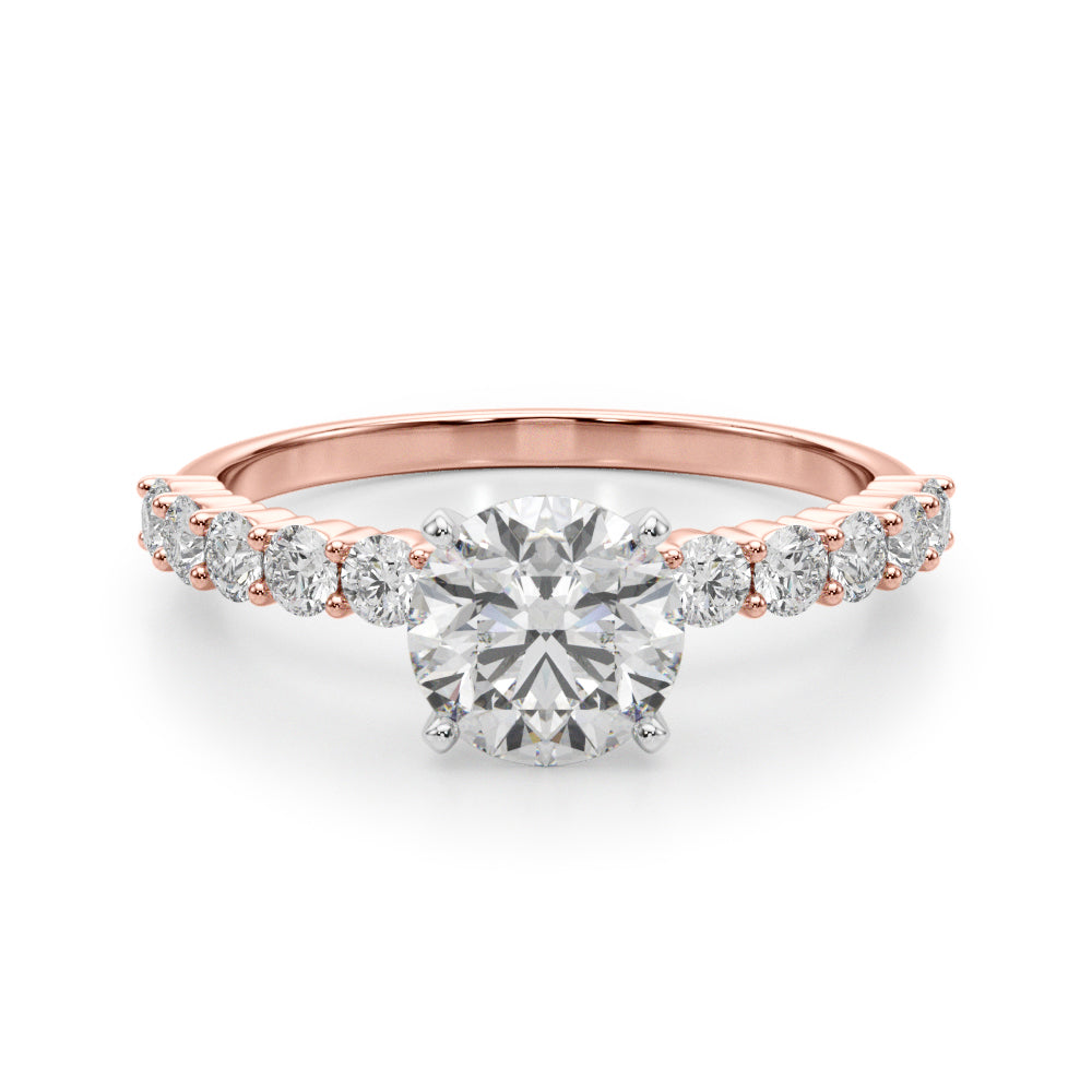 Radiant Remount Ring Round Diamond Engagement Ring in 10K/14K gold and platinum with certified lab-grown or natural diamonds
