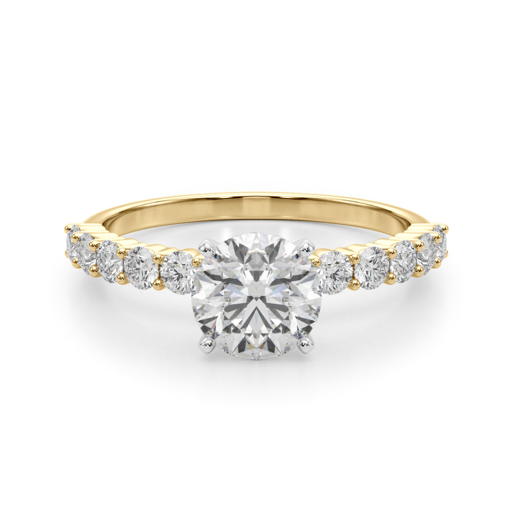 Radiant Remount Ring Round Diamond Engagement Ring in 10K/14K gold and platinum with certified lab-grown or natural diamonds