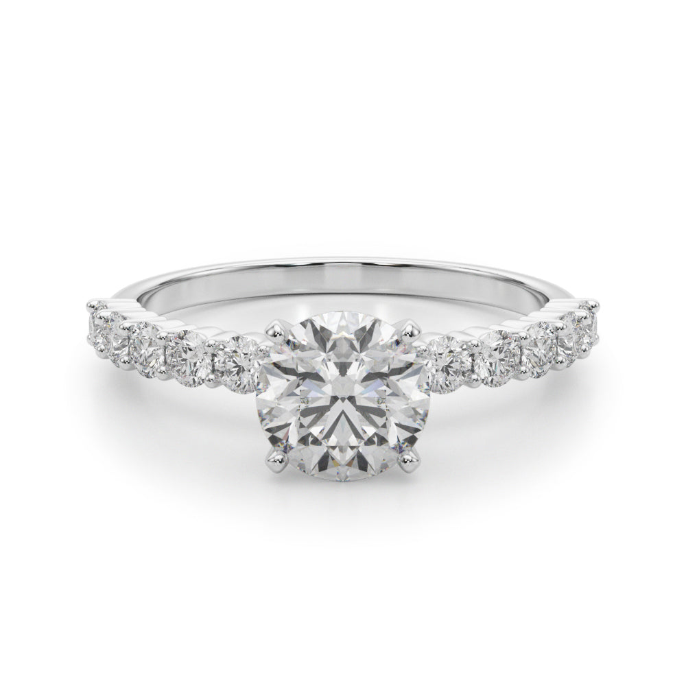 Radiant Remount Ring Round Diamond Engagement Ring in 10K/14K gold and platinum with certified lab-grown or natural diamonds