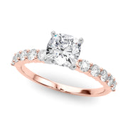 Radiant Remount Ring Round Diamond Engagement Ring in 10K/14K gold and platinum with certified lab-grown or natural diamonds