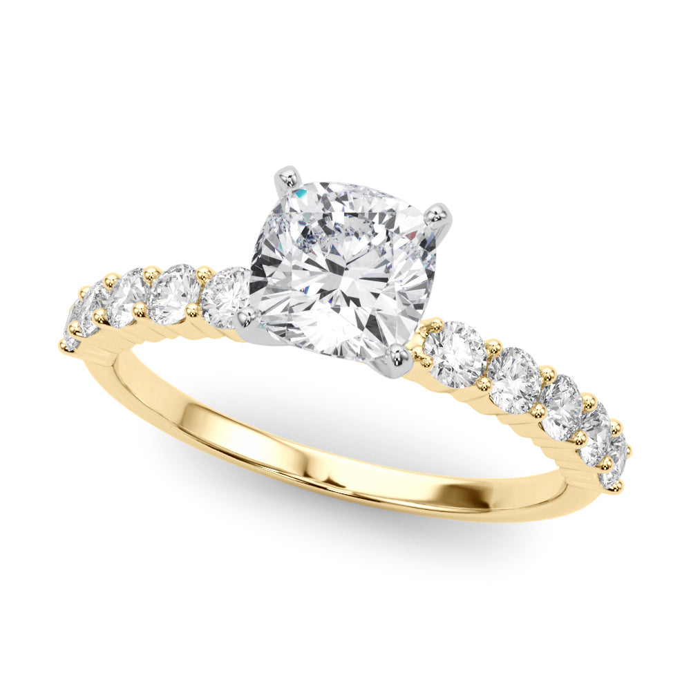 Radiant Remount Ring Round Diamond Engagement Ring in 10K/14K gold and platinum with certified lab-grown or natural diamonds