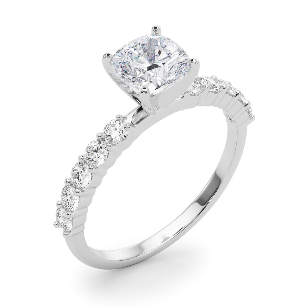 Radiant Remount Ring Round Diamond Engagement Ring in 10K/14K gold and platinum with certified lab-grown or natural diamonds