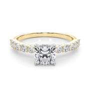 Radiant Remount Ring Round Diamond Engagement Ring in 10K/14K gold and platinum with certified lab-grown or natural diamonds