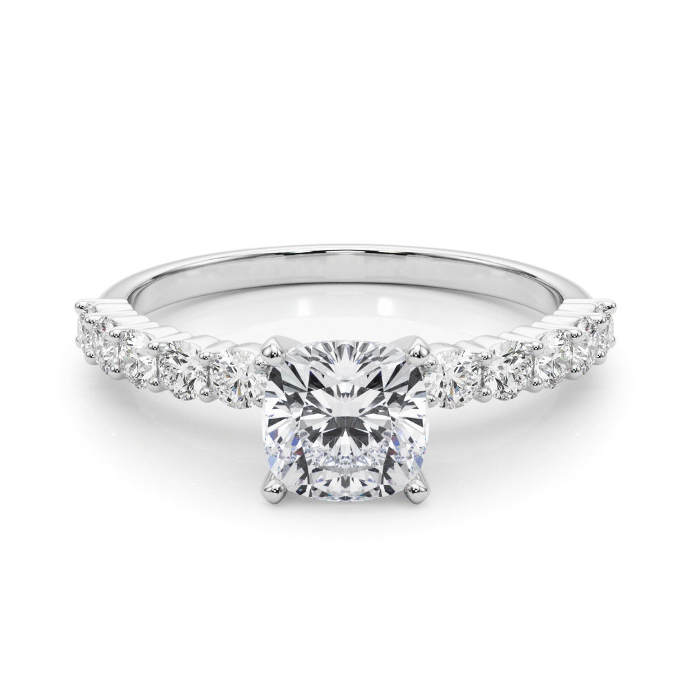 Radiant Remount Ring Round Diamond Engagement Ring in 10K/14K gold and platinum with certified lab-grown or natural diamonds