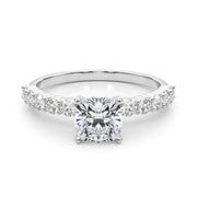 Radiant Remount Ring Round Diamond Engagement Ring in 10K/14K gold and platinum with certified lab-grown or natural diamonds