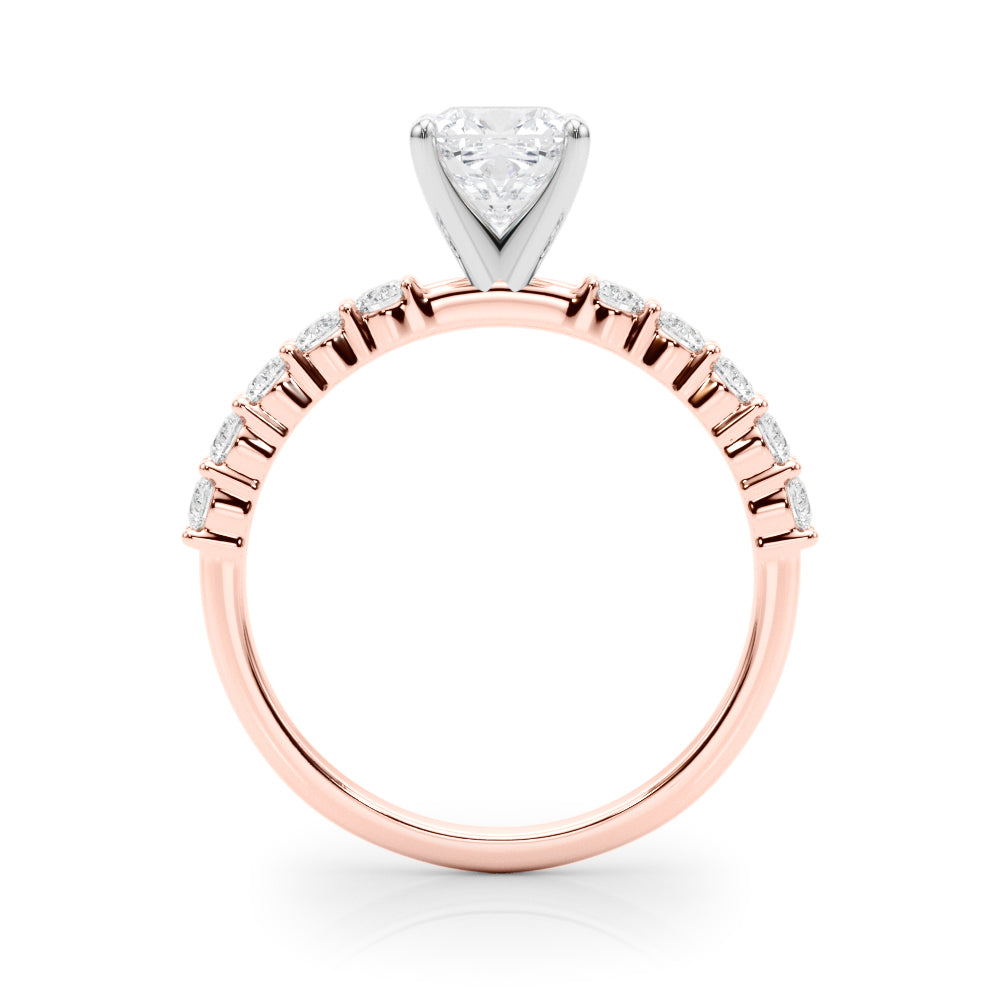 Radiant Remount Ring Round Diamond Engagement Ring in 10K/14K gold and platinum with certified lab-grown or natural diamonds