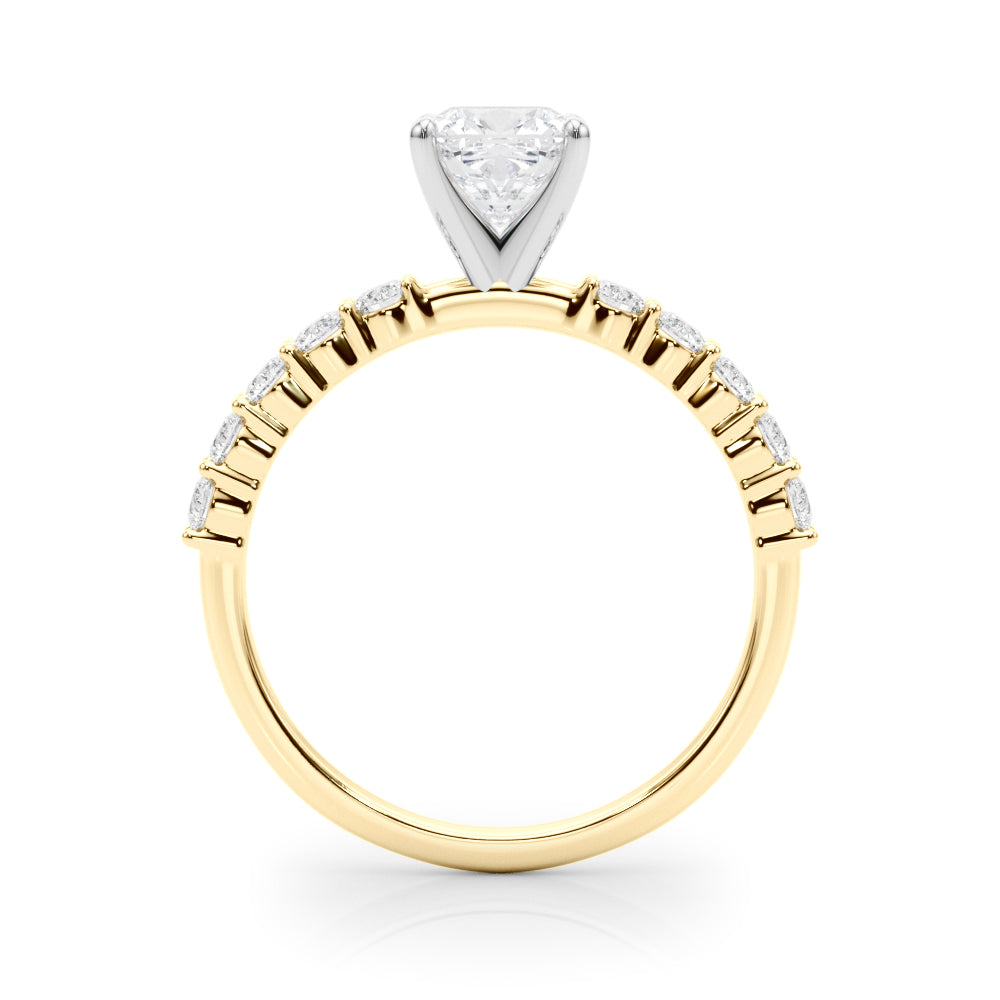 Radiant Remount Ring Round Diamond Engagement Ring in 10K/14K gold and platinum with certified lab-grown or natural diamonds