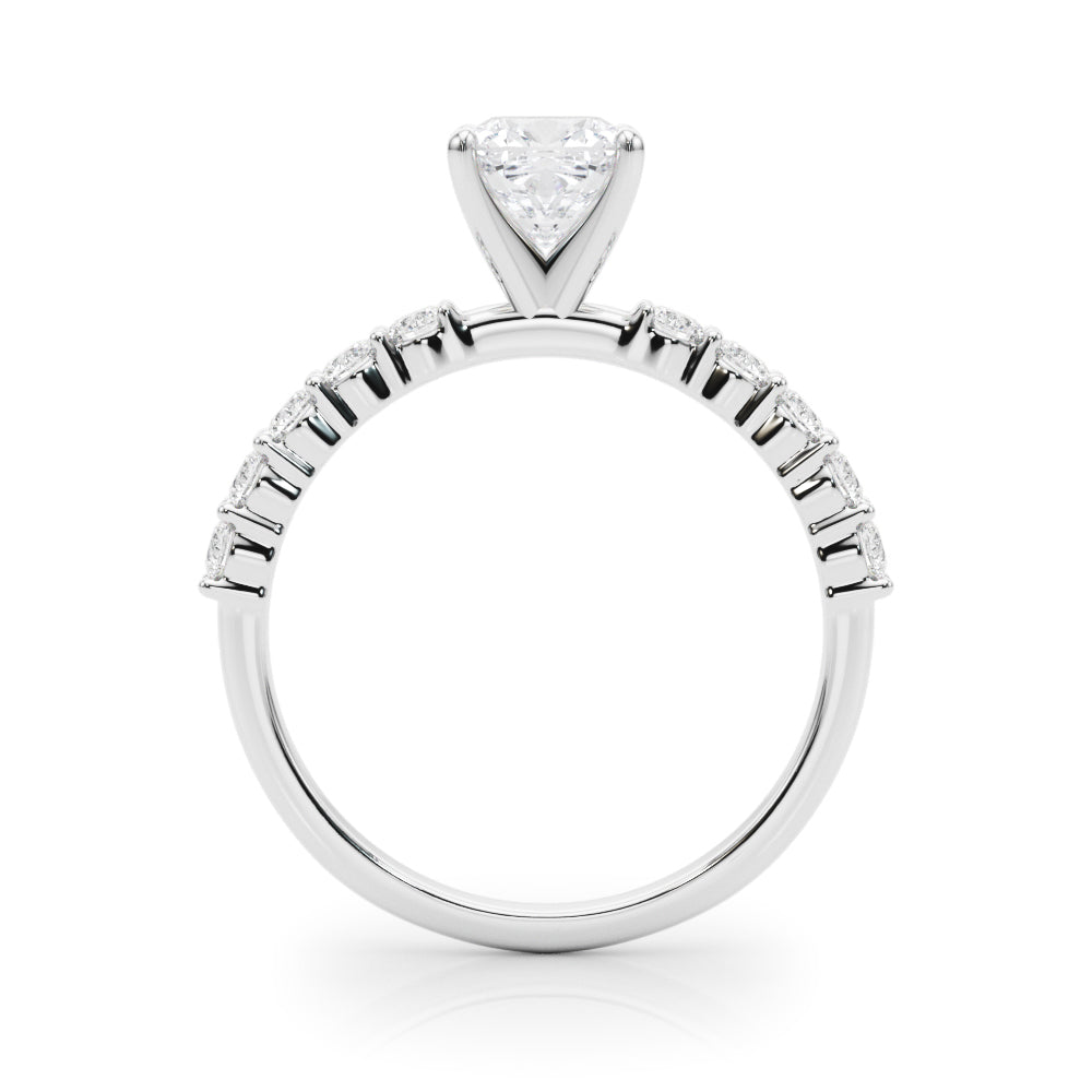 Radiant Remount Ring Round Diamond Engagement Ring in 10K/14K gold and platinum with certified lab-grown or natural diamonds