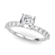 Radiant Remount Ring Round Diamond Engagement Ring in 10K/14K gold and platinum with certified lab-grown or natural diamonds