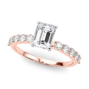Radiant Remount Ring Round Diamond Engagement Ring in 10K/14K gold and platinum with certified lab-grown or natural diamonds