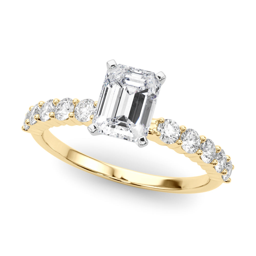 Radiant Remount Ring Round Diamond Engagement Ring in 10K/14K gold and platinum with certified lab-grown or natural diamonds